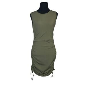 Shein green ruched fitted mini dress size Medium